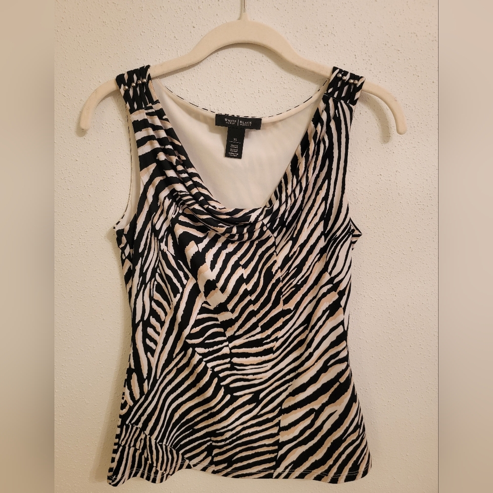 WHBM Sleeveless Zebra Print XS Top